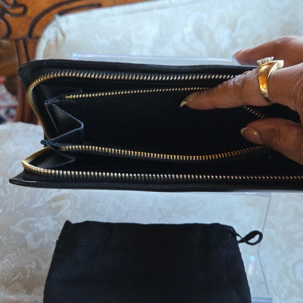 Saint Laurent‎ Black Zip-Around Wallet